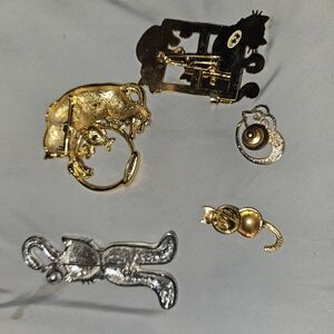 Gold and Silver Animal Brooch Set
